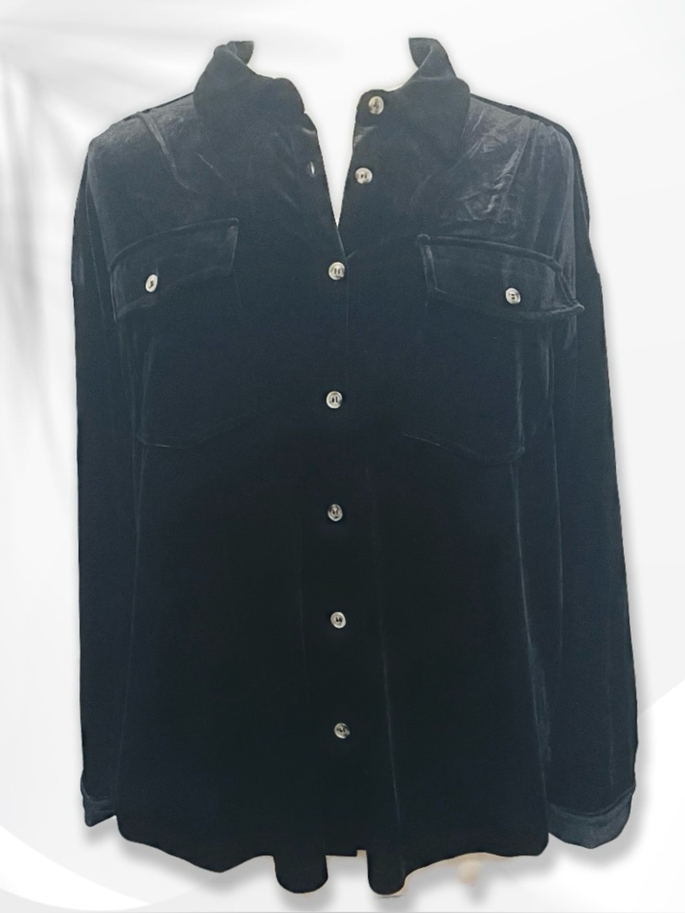 NWT JODIFL Velour Button-Front Shirt/Shacket sz 2XL